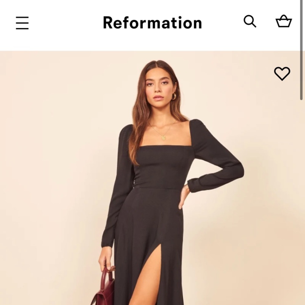 Reformation Sigmund Dress Black